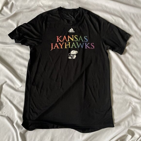 Rainbow Adidas Kansas Jayhawks Creator Tee Black Large Polyester - Picture 1 of 7